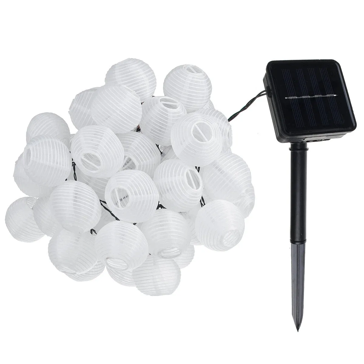 10/20/30/50 LED White Solar String Fairy Light Ball Lamp Outdoor Garden Decor - 10led