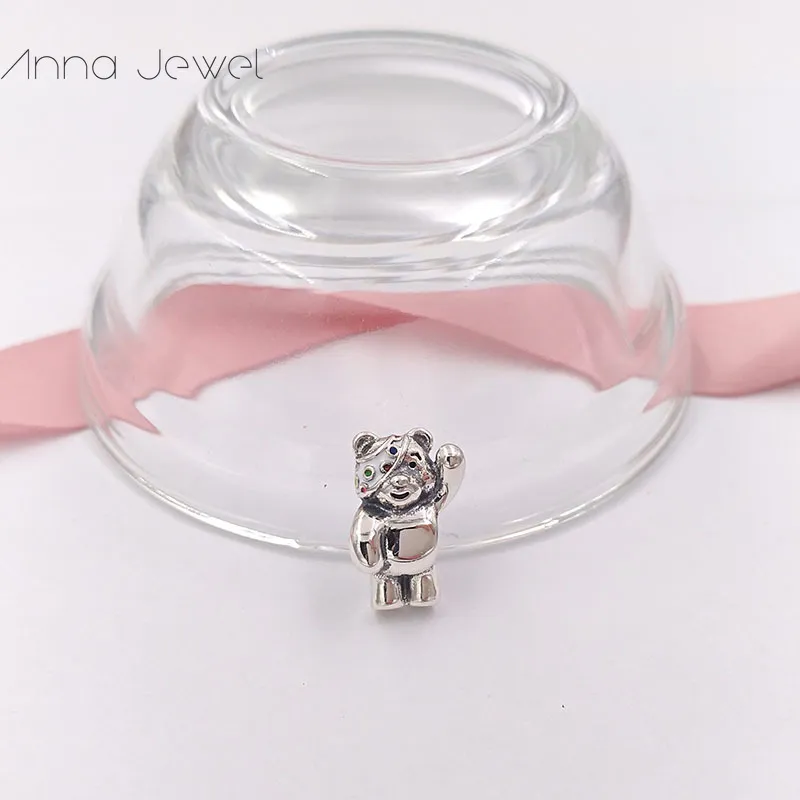 Encantos para Jóias Fazendo Kit Vibrante Pudsey Bear Pandora 925 Prata Ténis Braclet Beads Kids Mulheres Homens Corrente Bangles Colar Pingente Pingente Presente de Aniversário 796255Enmx