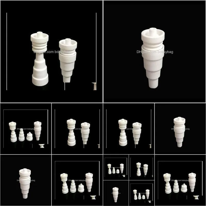 factor price 50pcs per lot 6 in 1 domeless ceramic nail 10mm 14mm 18mm male & female joint ceramic nails vs titanium nail