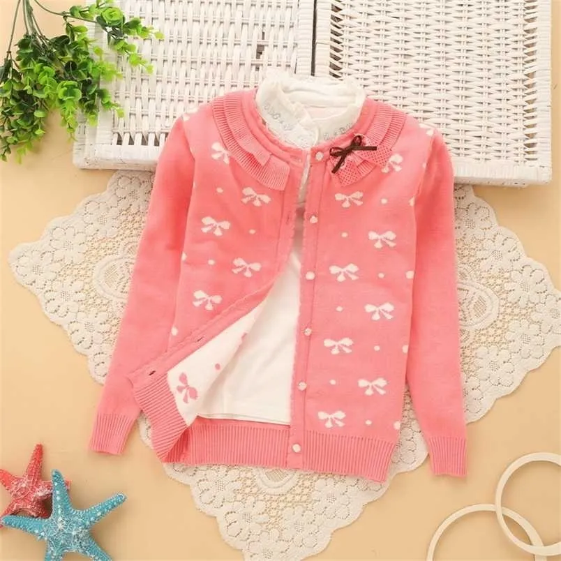 6-14 years girls cotton cardigan girls' sweaters spring style children sweater K501 211201