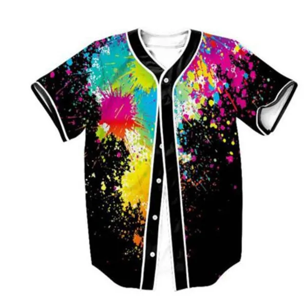 3D Baseball Jersey Men 2021 Fashion Print Man T-shirt manica corta T-shirt casual Base Shirt a sfera Hip Hop Top TEE 012