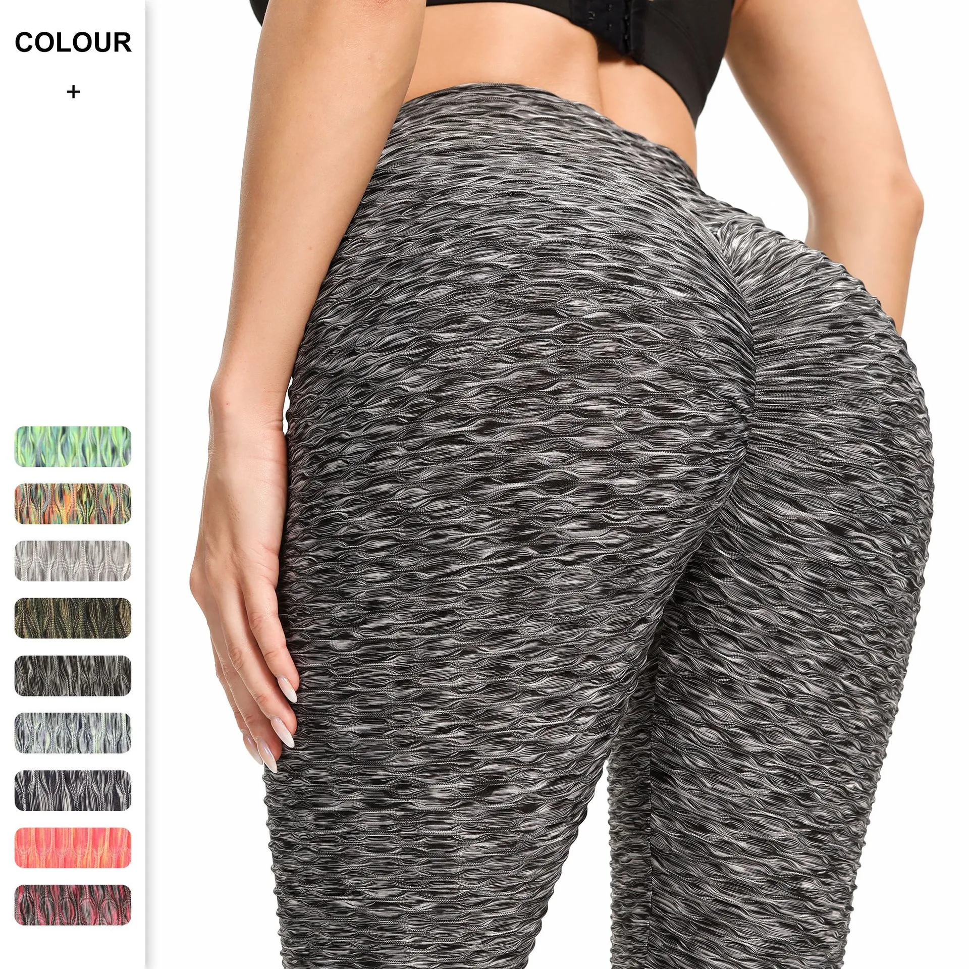 Yoga-Outfit, sportliche formende Hose, Workout, modische, nahtlose Leggings mit hoher Taille für Damen