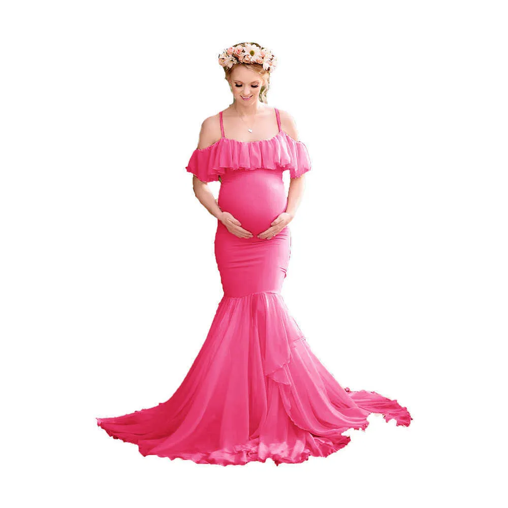 Mermaid Maternity Dresses For Photo Shoot Pregnant Women Pregnancy Dress Photography Props Sexy Off Shoulder Maxi Maternity Gown (1)