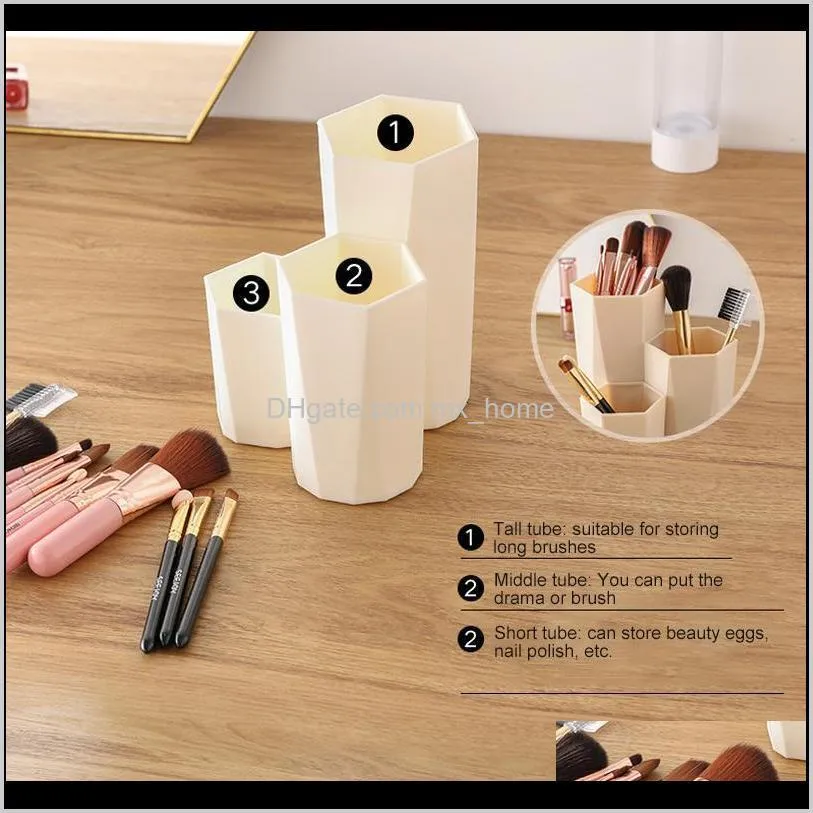 3grid make-up brush storage box table organizer desk cosmetic lipstick brushes holder makeup tool pen nail polish rack boxes & bins