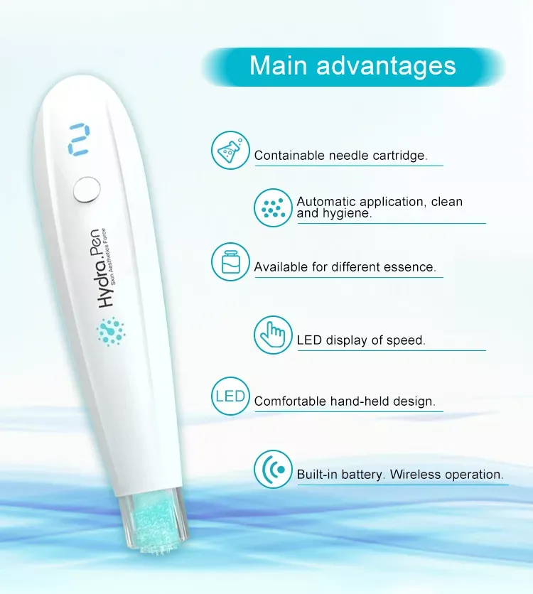 Wholesale Rechargeable Derma Ce H2 Nano Needle Stamp Skin Serum Microneedle Hydra