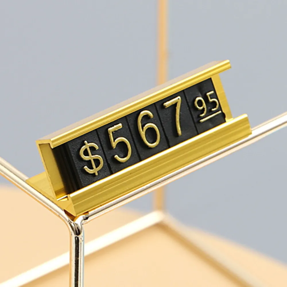 Número ajustável da etiqueta da etiqueta do cubo do preço do suporte de perfuração com o suporte do quadro do metal