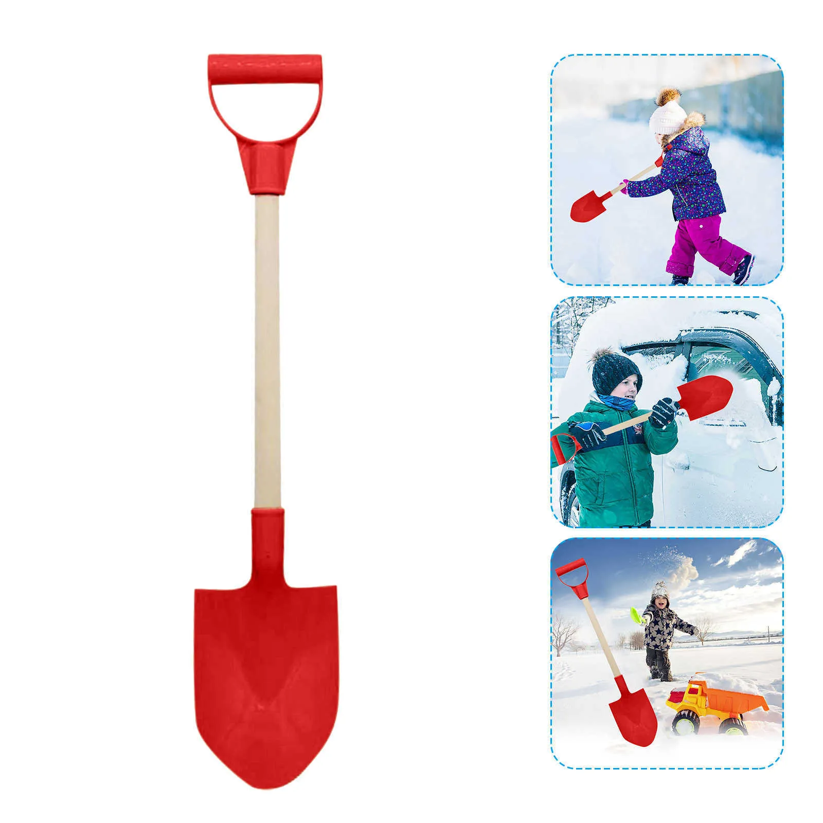 1 stks kinderen sneeuw schop kinderen strand schop met houten handvat spelen zand tool spelen schoppen spelen huis speelgoed zomer # P30 y0809