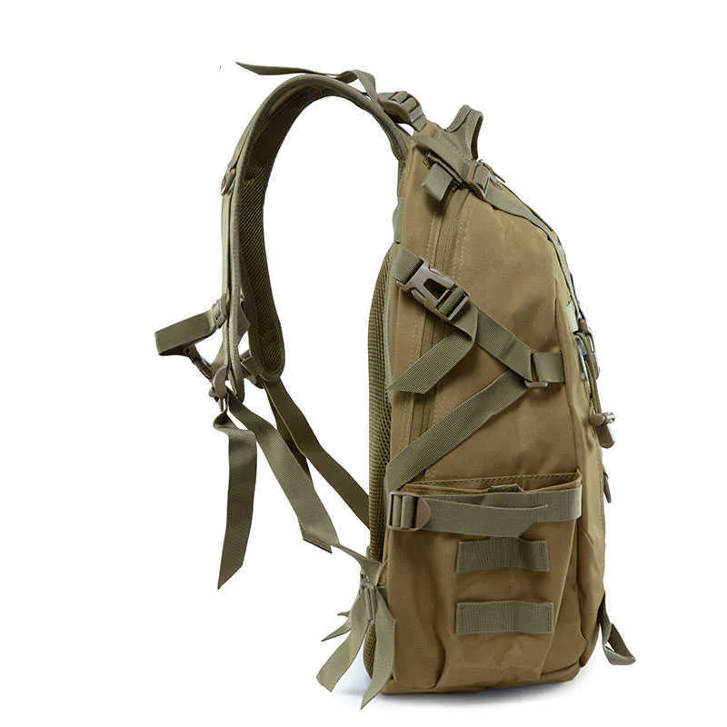 Military Backpack Tactical Army EDC Molle Rucksack Men Outdoor Assault Climbing Camping Hiking Travel Camouflage Bag 40L Y0721