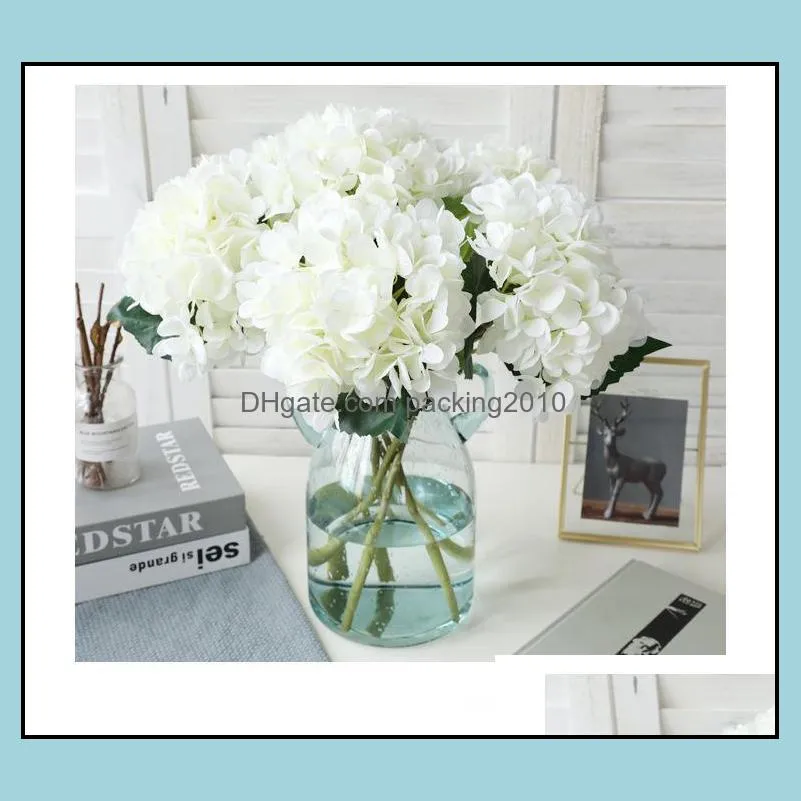 Simulation hydrangea flower head imitation silk piece real color 11 colors for Wedding Center home party decoration