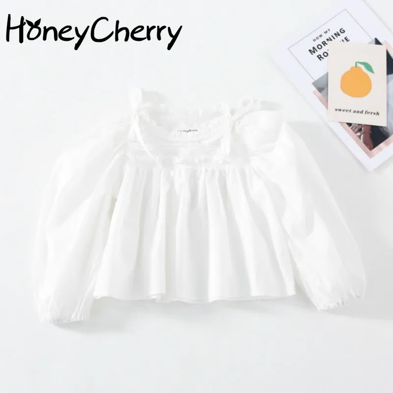 Girls shirt spring products children's loose lace baby girls blouse kids clothing 210515