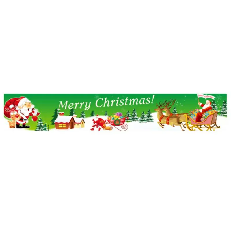 Kerstversiering decoreren banners muur pull flag rood zwart roosterdoek thuis deur hangend 300 * 50cm feestartikelen ornamenten achtergronden