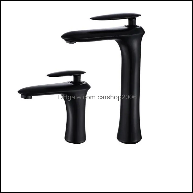 Bathroom Sink Faucets Basin Faucet Black Brass And Cold Single Handle Deck Mounted Toilet Total Mixer Water Tap1