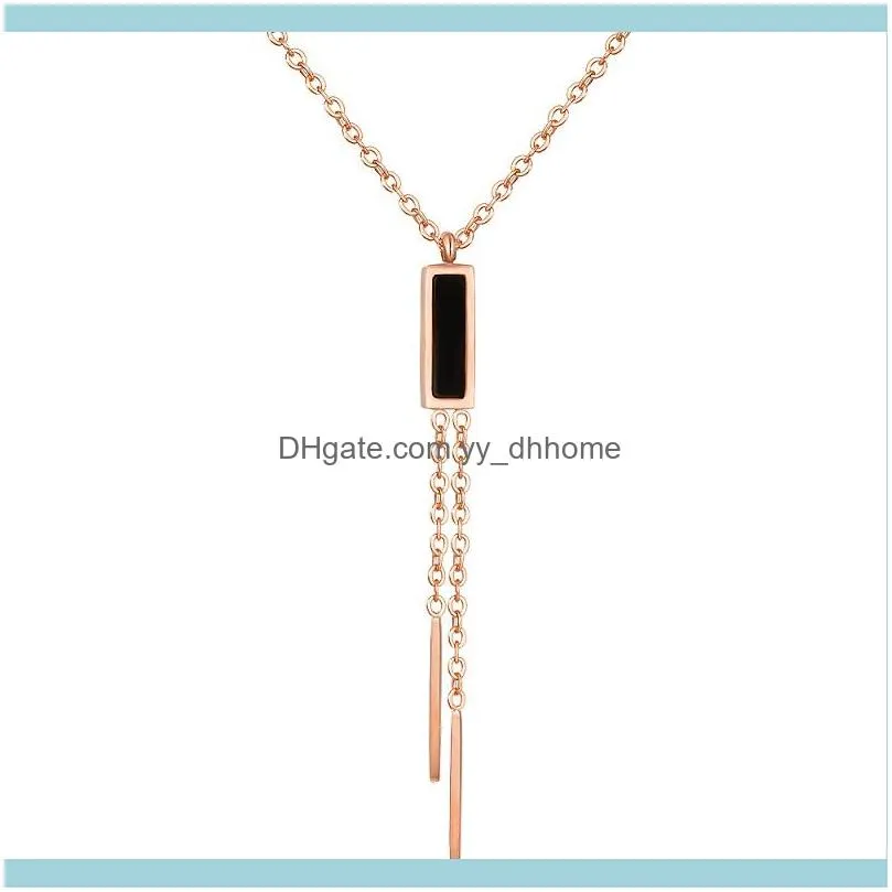 Chains Long Tassel Pendant Chain Necklace Gold Color Square Charm Statement For Party Jewelry Bijoux Femme