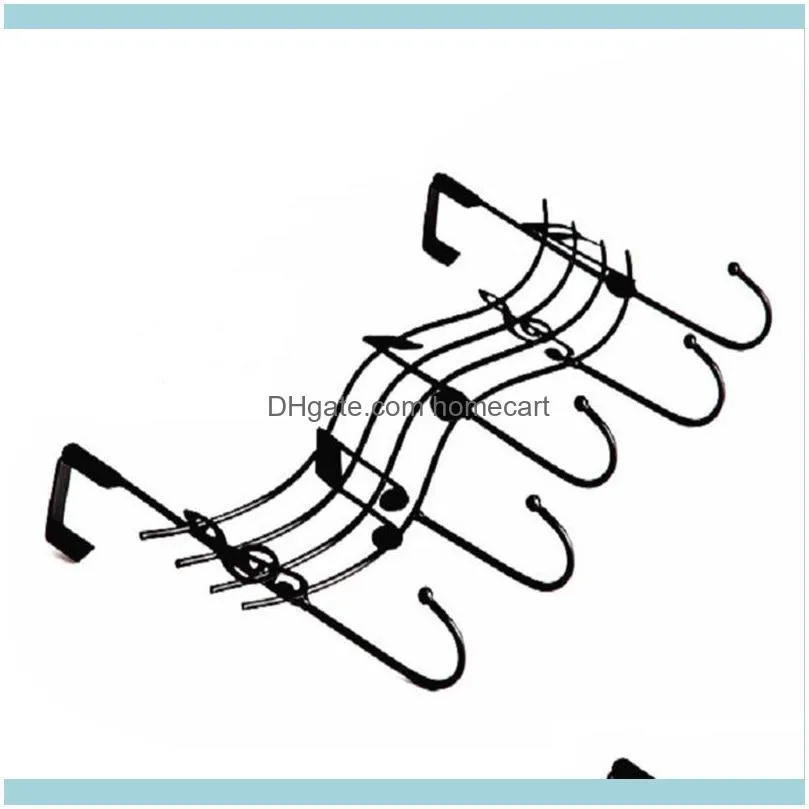 Wavy Musical Notes 5 Hooks Wall Mounted Coat Rack Clothes Door Hanger Elegant 11UA1