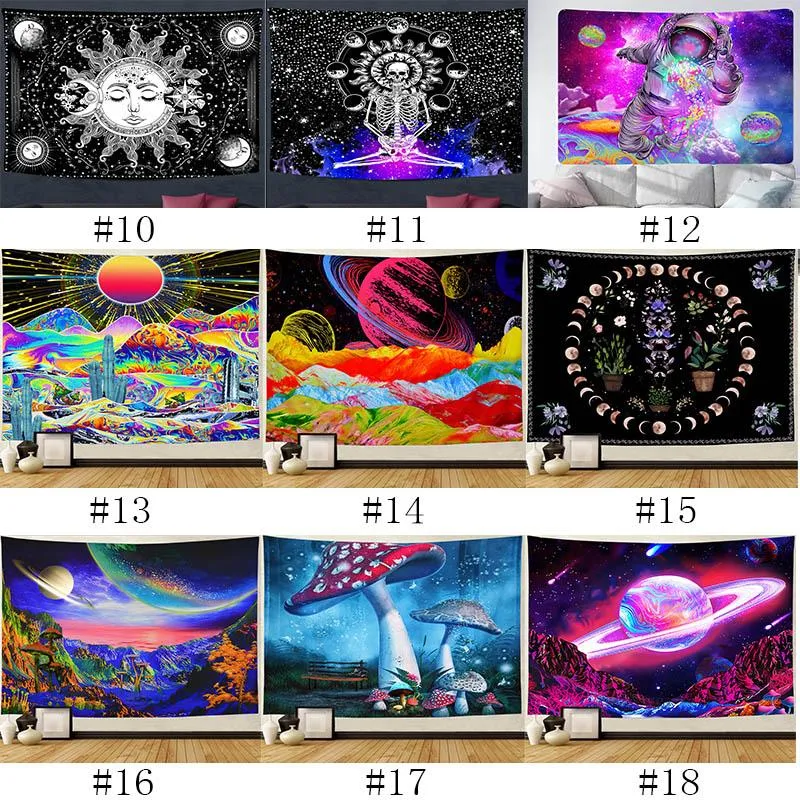 Fashion Psychedelic Starry Sky Tapestries 150*130cm Fantasy printed Plant Mushroom Galaxy Space Wall Tapestry home decoration Bedside ornament
