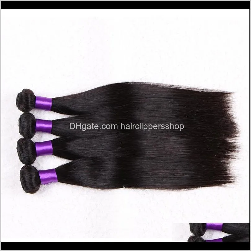 brazilian straight hair 4 bundles non-remy hair shipping natural black color 100% human hair weaving, 