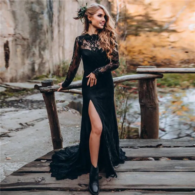 Black lace deals country dress