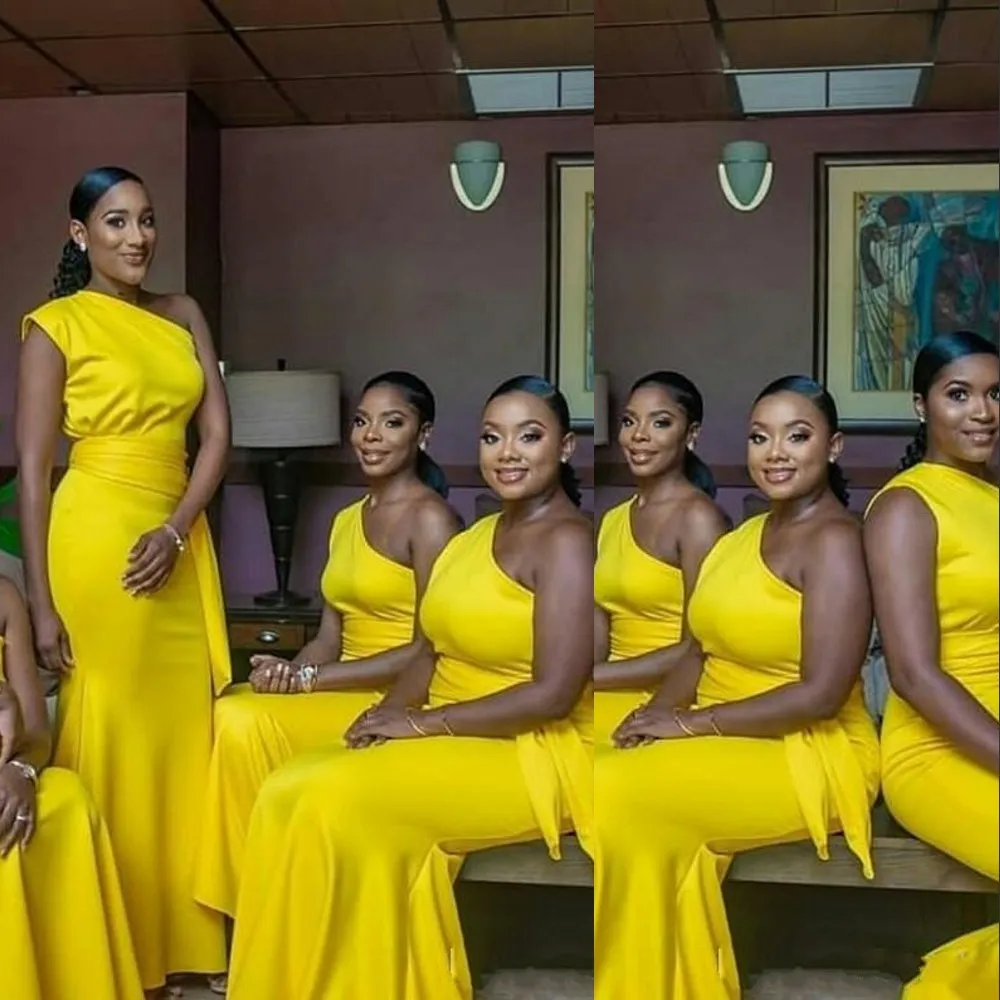 Neon yellow bridesmaid best sale dresses