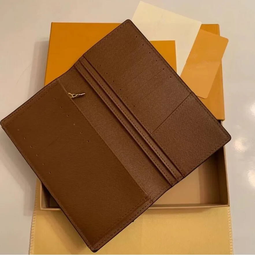 Neue Marke Brieftasche braun Reisestil Druck Anzug Clip Mode Männer lange Brieftaschen Handtaschen Geldbörsen Frauen Einkaufstasche Kartenhalter mit Box Staubbeutel