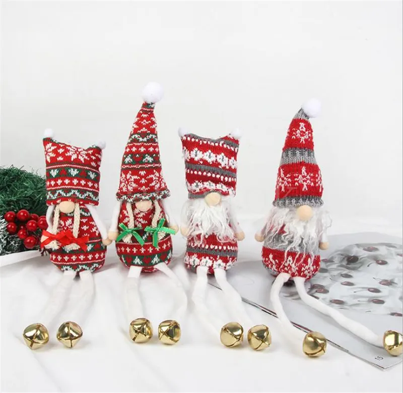 4 стиль рождество кукла гнома xmastree висит украшения вязаные куклы очарователь декор кулон DD590