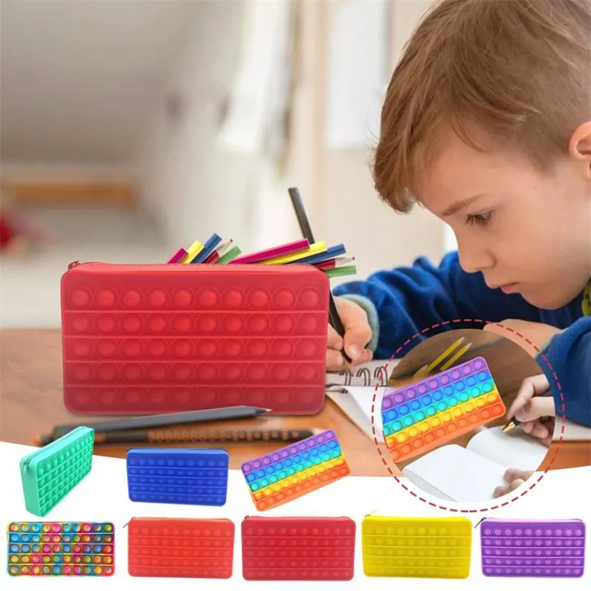 Wholesale Silicone Fidgets It Sensory Pencil Case Toys Party Snap Hand