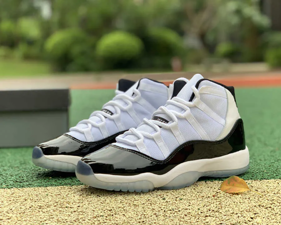 Original Version Jumpman 11 High Concord Basketball Shoes Black White