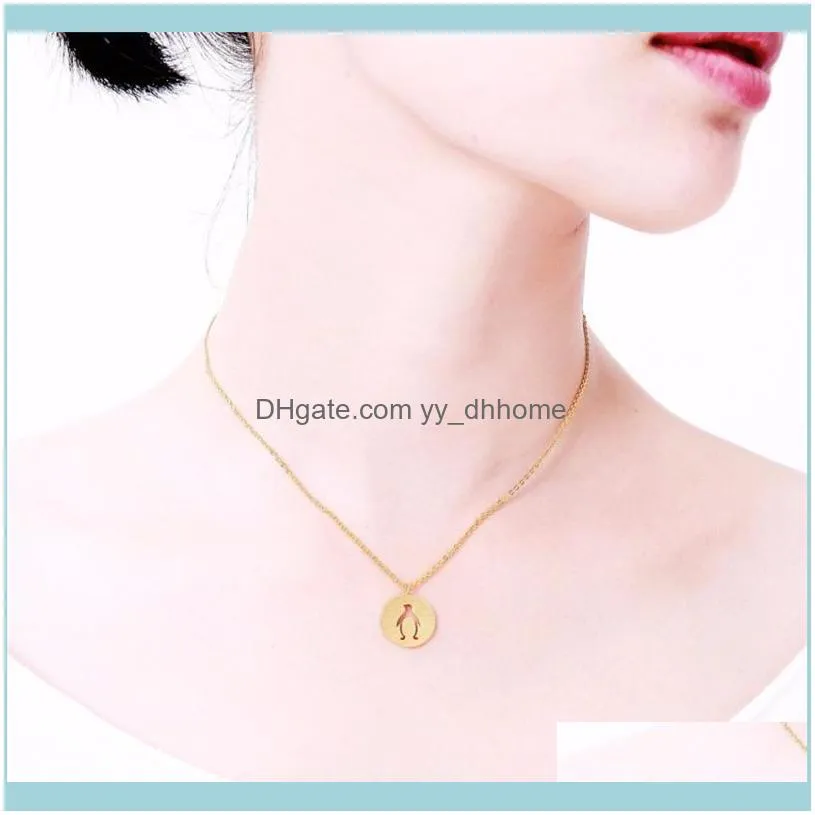 Chains Stainless Steel Gold Color Charm Bird Hang On Branch Lear Necklaces Dainty Women Jewelry Pulseira Feminina