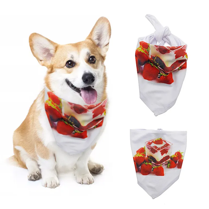 Sublimation Blank Bandana Pets Saliva Towel Cute Dog apparel Heat Printing Transfer Triangle consumables Pet Scarf DIY Gifts in Bulk Wholesale