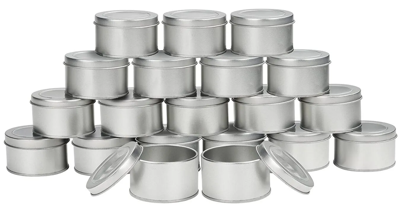 Small Metal Tins with Lids - 2.56 Empty Aluminum Tins for DIY Crafts ...