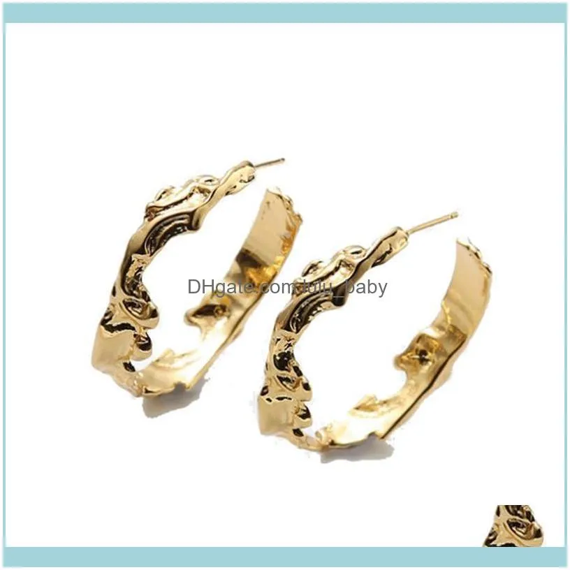 JewelryFashion Gold Metal Abstract Abstract Irregular Big Brincos de argola aberta