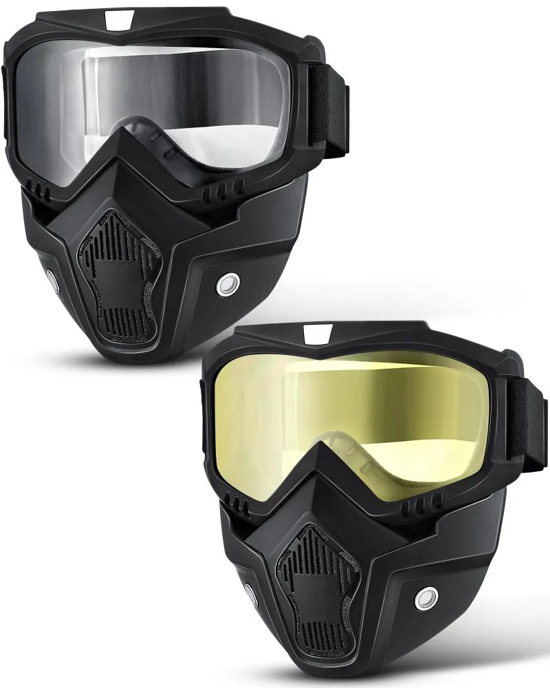 Gafas de moto de carretera Bicicleta Casco Máscara Gafas Gafas de Máscara extraíble 
