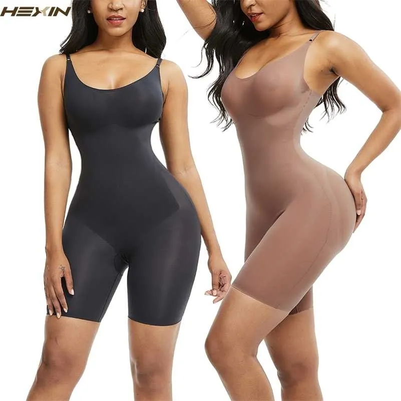 HEXIN Dam Helkroppsformare Seamless Fast kontroll Midja Underbyst Trainer Korsett Gördel Body Shapewear fajas 220104