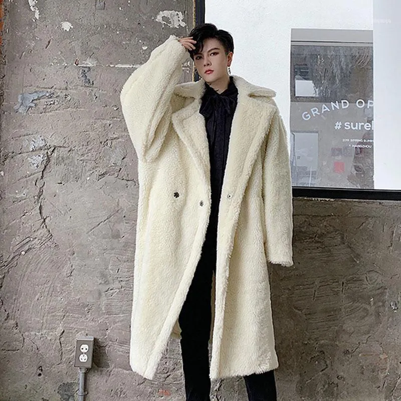 Männer Trenchcoats Männer Winter Lose Dicke Gefälschte Lamm Windjacke Mantel Oberbekleidung Männliche Frauen Streetwear Vintage Lange Pelz Jacke Mantel mantel1