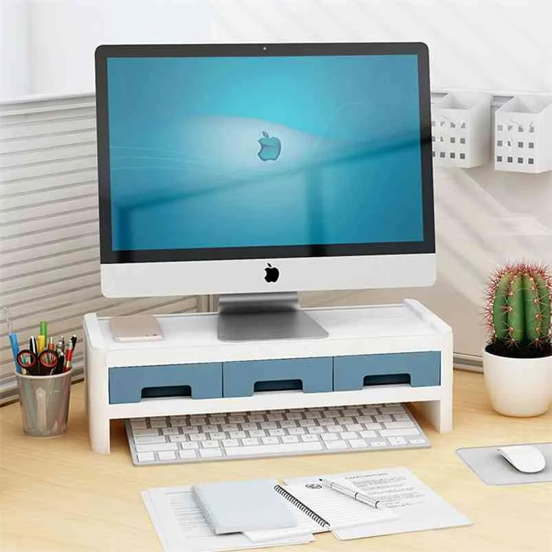 Creative Desktop Computer Keyboard Storage Rack Drawer Stationery Pen Class Book Debris Home Office Supplies Accessories 210423