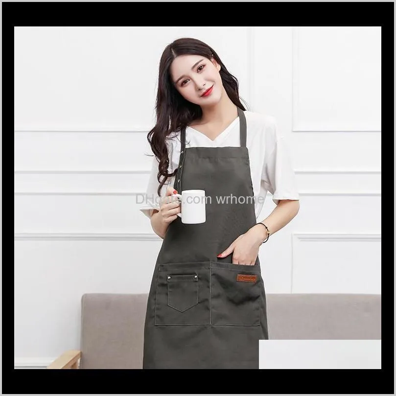 denim canvas pockets apron butcher crafts baking chefs kitchen cooking bbq plain 1pc waterproof black washable crafts baking1