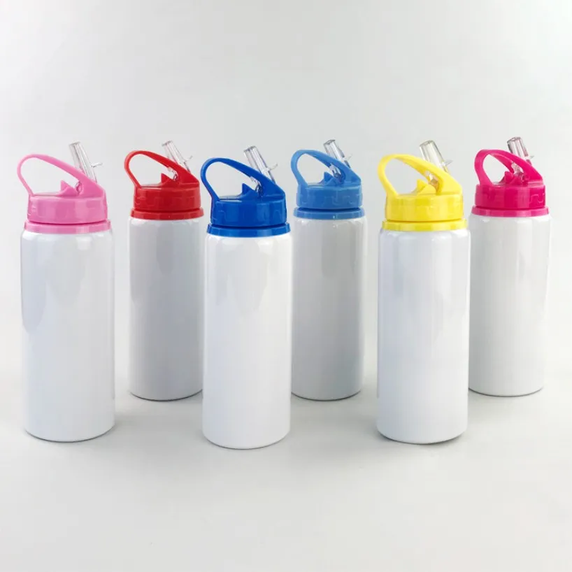 Gobelets de sublimation vierges de 20 oz Gobelets de sublimation vierges 6 couleurs Bébé Transfert de chaleur grande bouche Buse Double paroi Aspirateur portable Alimentation Bouteille d'eau d'allaitement