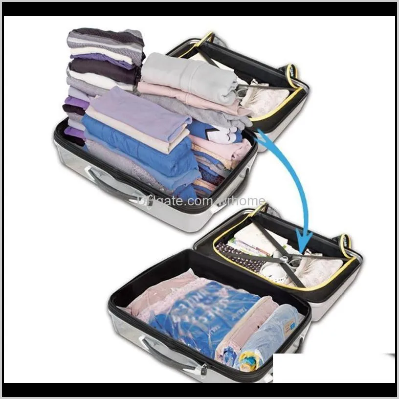 Compression Bag Clothing Storage Bag Vacuum Hand-rolled Storage Winding Dust Moisture Prevention Reusable