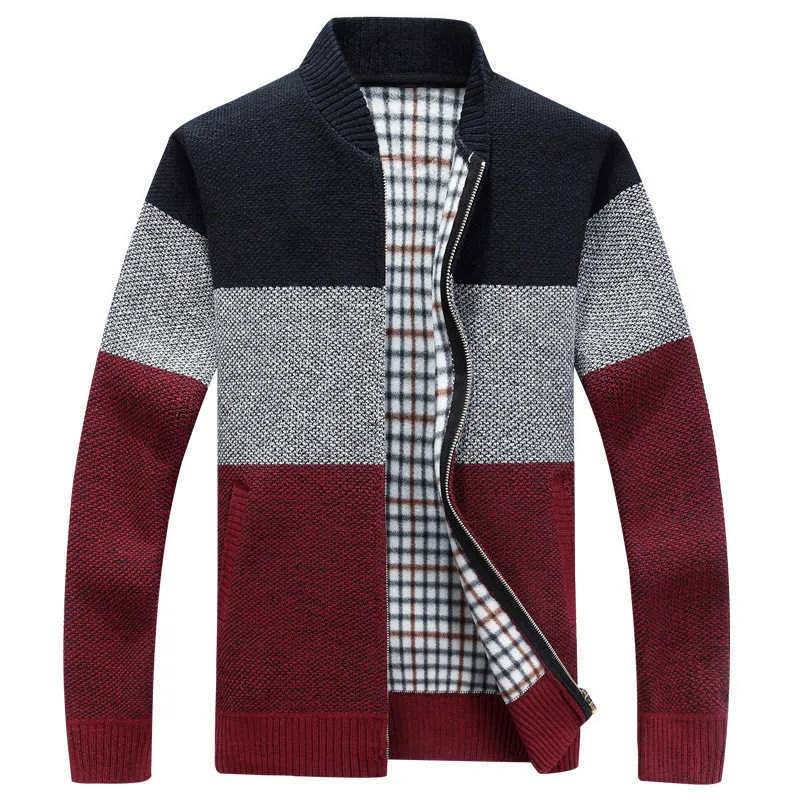 Aoleaky Maglione Autunno Inverno Uomini Patchwork Pullover Lavorato A Maglia Mens O Collo Maglioni Casual Streetwear Maglia Pullover, Colletto bianco, M