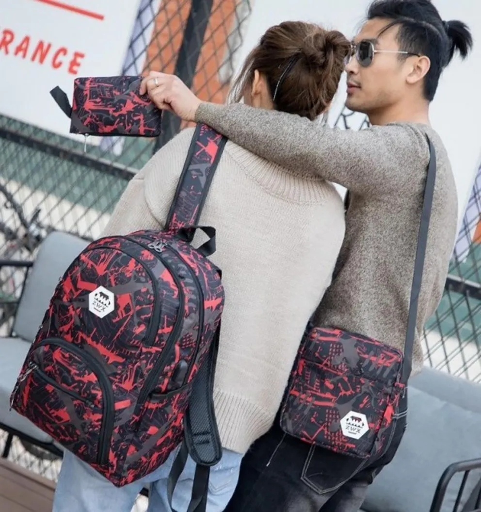 Bolsas al aire libre, mochila de viaje de camuflaje, bolsa de computadora, cadena de freno Oxford, bolsa de estudiante de secundaria, muchos colores, mezcla