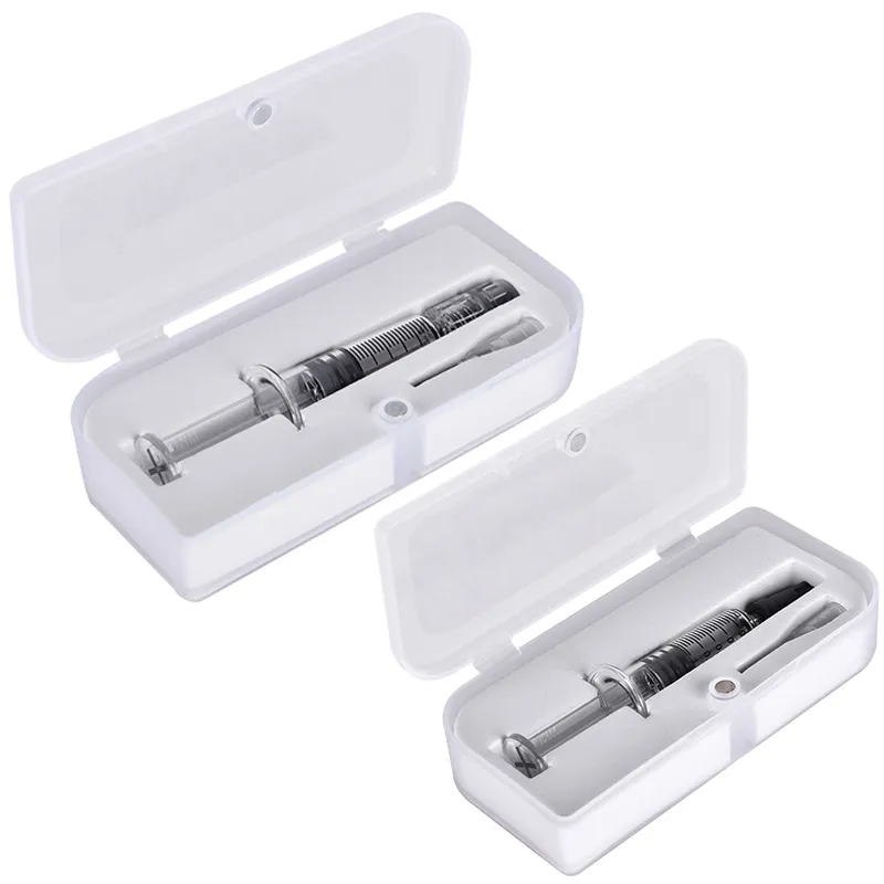 2022 High Quality Clear Vape Syringe 1.0ml Glass Tank Injector for m6t th205 Disposable Vapes Cartridge D8 Thick oil with Needle Box Package