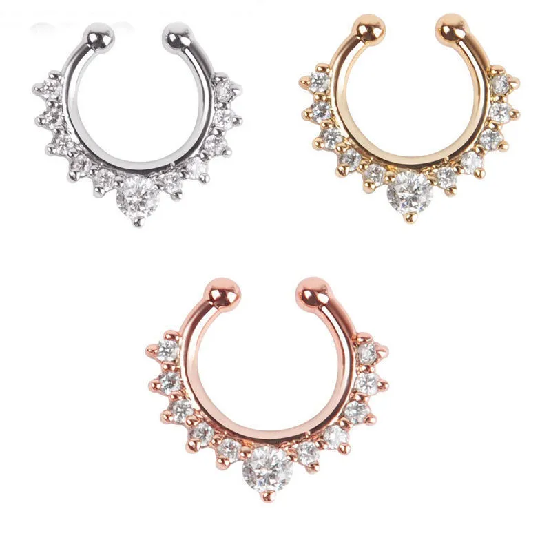 Mixmax 20 stks / partij Ring Stud Allow Hoop Neus Nep Piercing Septum Mode-sieraden Hele Veel Bulk Dropshopping