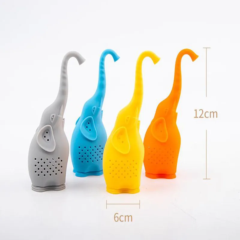 Animal Tea Infuser Cute Small Elephant Silicone Tea Strainer Coffee Loose Leaf Strainer Bag Mug Filter Diffuser Tea Accessories