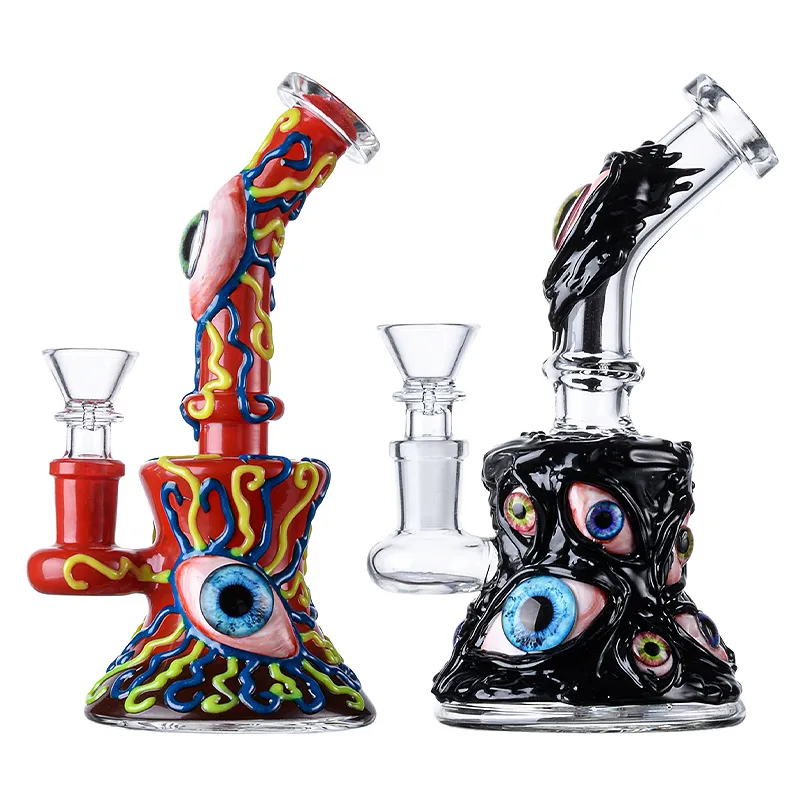 Uniqe Beaker Hookahs Petit Mini Bongs En Verre Pommeau De Douche Percs Pipe À Eau Oil Dab Rigs Bong Avec Le Bol TX817