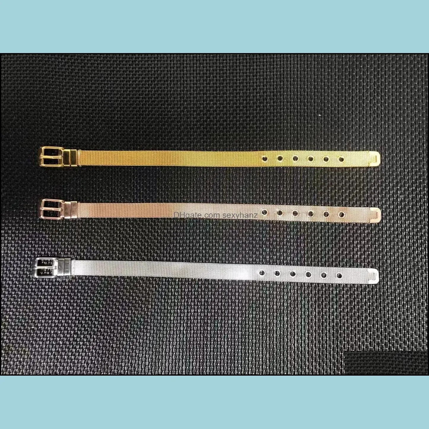 Brand Stainless steel Watchband bracelet strap classic European and American fashion silk mesh belt buckle Titanium steel bracelet