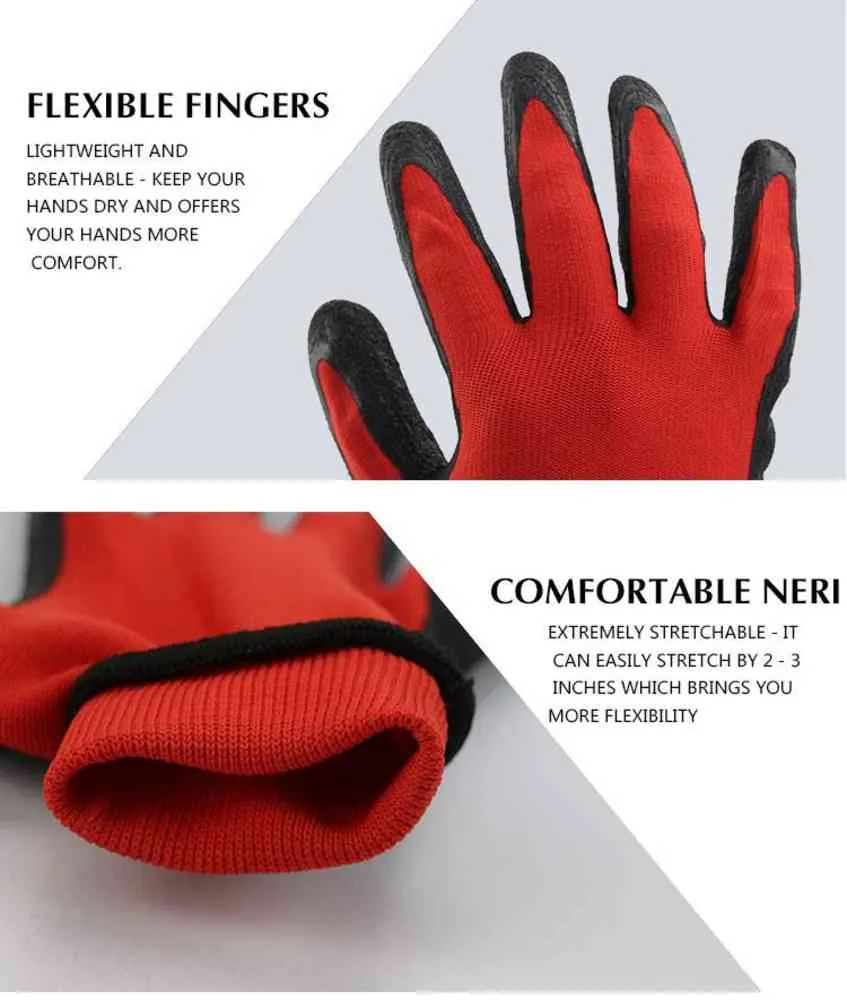 OZERO Work Gloves Stretchy Security Protection Wear Safety Workers Welding For Farming Farm Garden Gloves For Men & Women