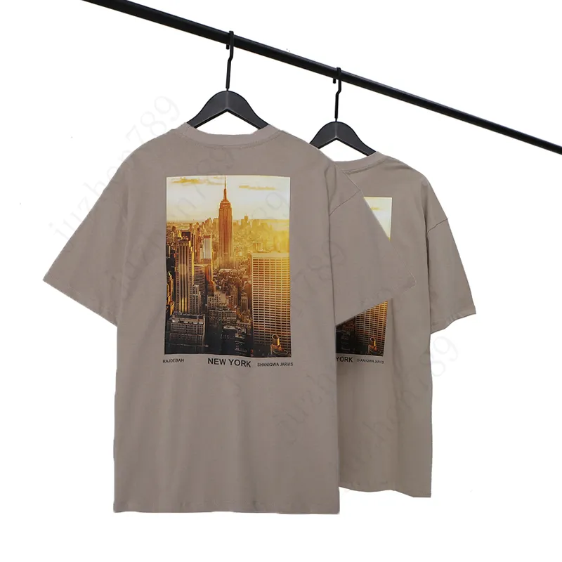 2024 20sss Primavera Estate Hop Front Silicon 3D T-shirt da uomo di alta qualità Skateboard maglietta da uomo NewYork City Building Limited Edition