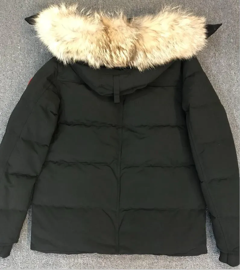 Wyndham slim fit genuine coyote fur trim down jacket cheap