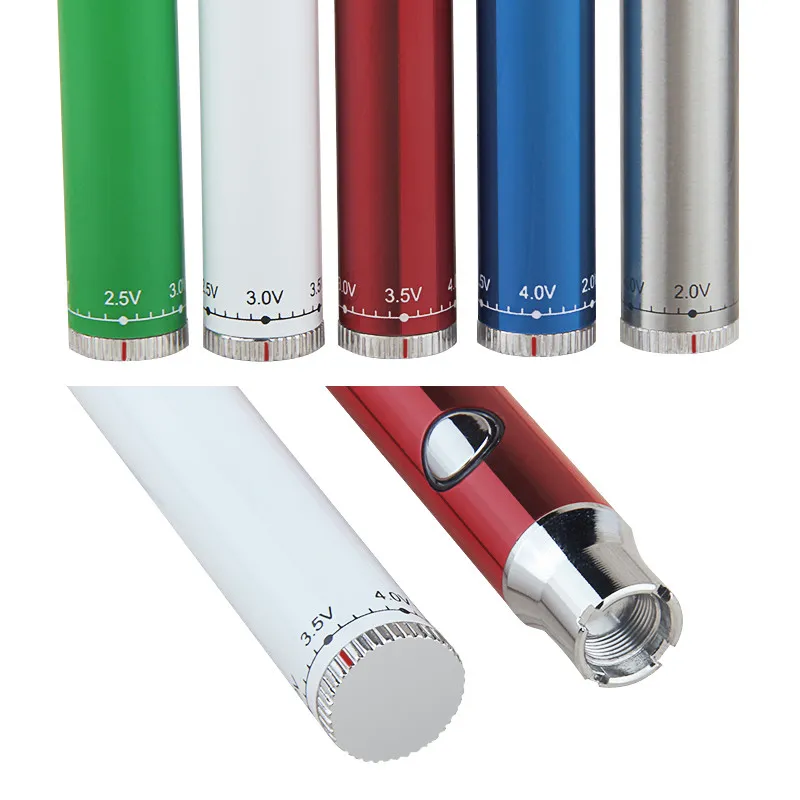 MOQ 10Pcs Evod preheat CO2 oil battery 380mah rechargeable variable voltage pen bottom twist preheating function Cartridge 510 thread