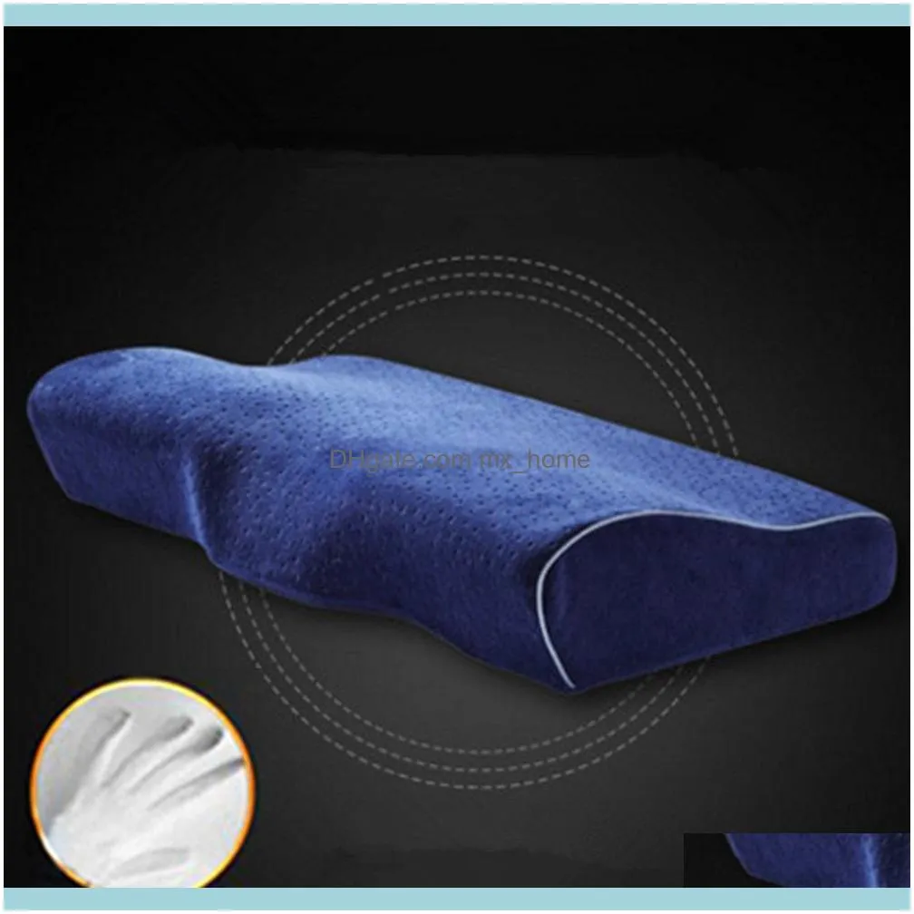 Memory Foam Bedding Pillow Shaped Ergonomic Cervical Pillow Sleeping Comfortable Neck Protection Butterfly Memory Foam Pillow 201215