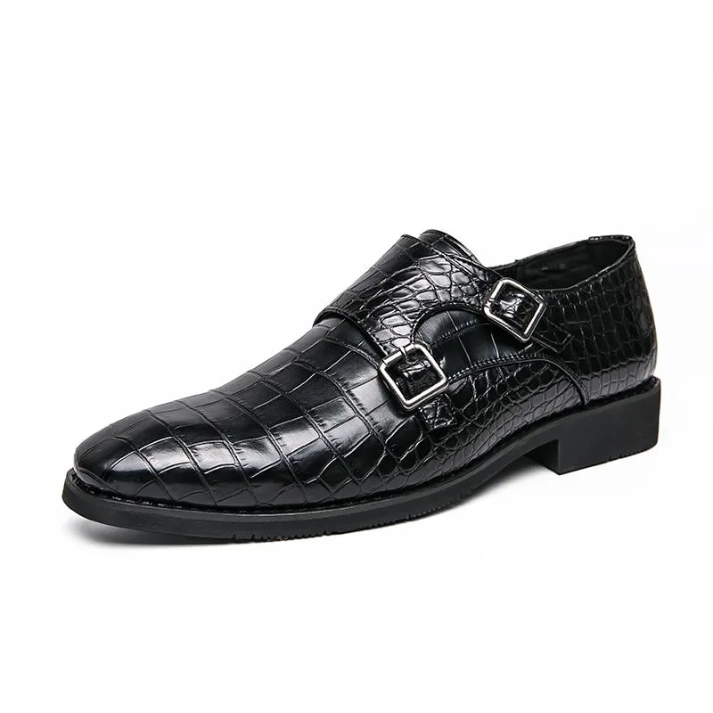 high quality Fashion designer Double buckle men loafer shoes 2021 Classical Luxury Flat Walking Dress Party Wedding Footwear